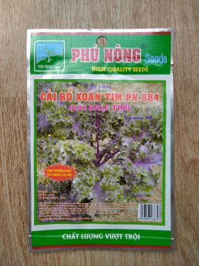Hạt giống cải kale tím Phú Nông (cải rổ xoăn tím) gói 1gr