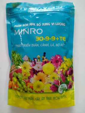 Phân bón hỗn hợp Minro NPK 30-9-9 gói 200gr