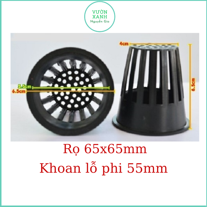 Rọ nhựa trồng rau thủy canh 65x65mm