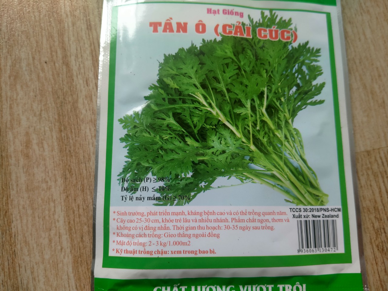 Hạt giống rau tần ô (cải cúc) Phú Nông gói 20gr