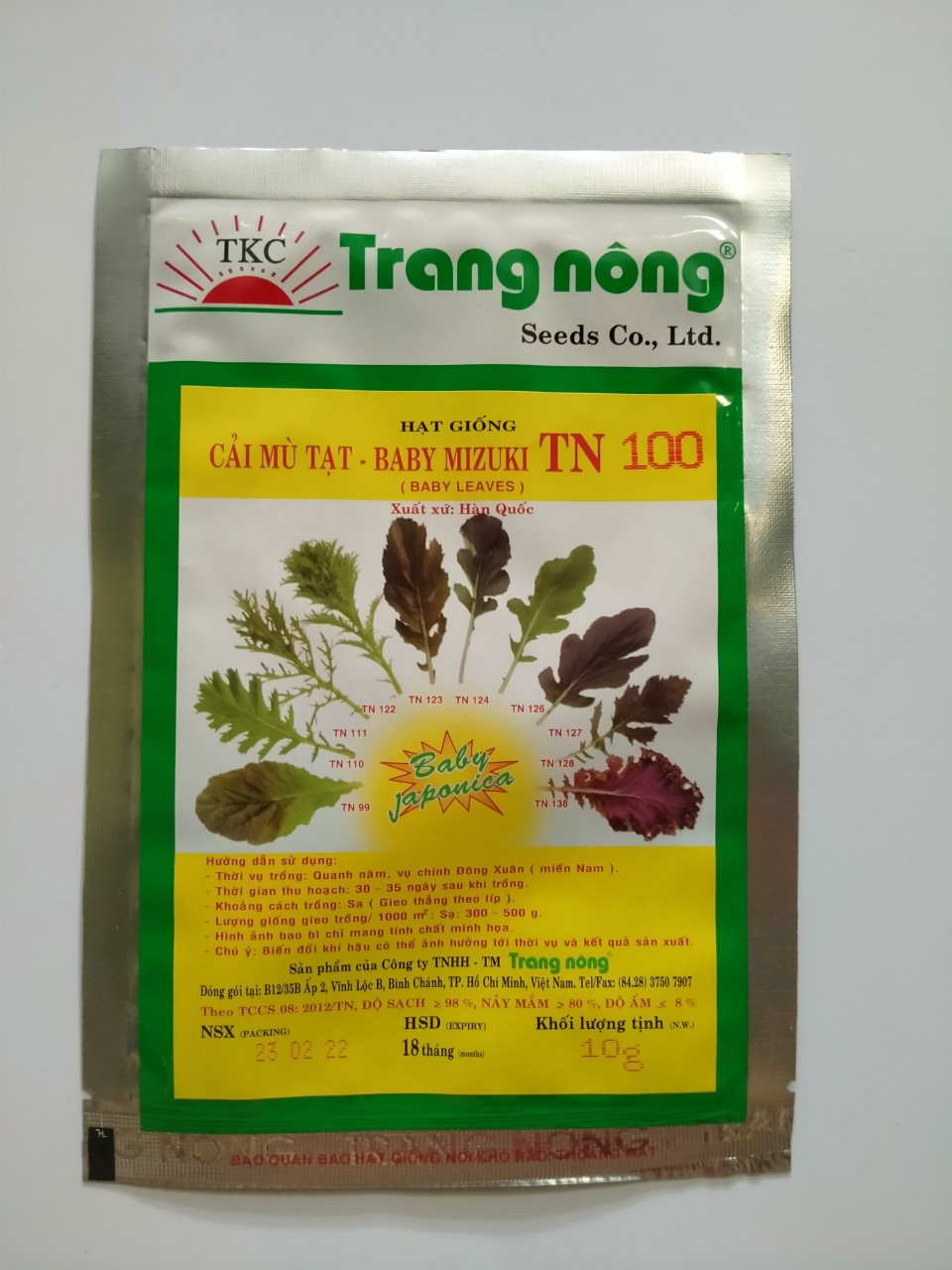 Hạt giống cải ăn non Nhật Japonica gói 20gr