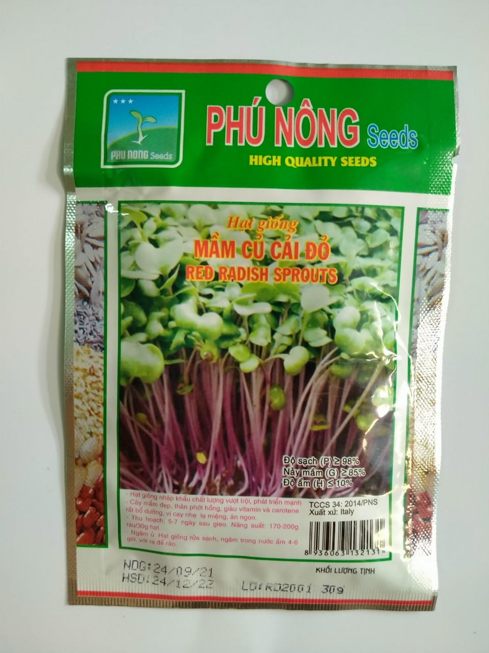 Hạt giống mầm lúa mạch Phú Nông gói 100gr